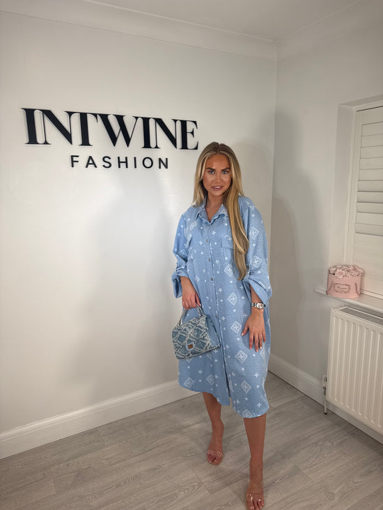 Mabel Diamond Denim Shirt Dress