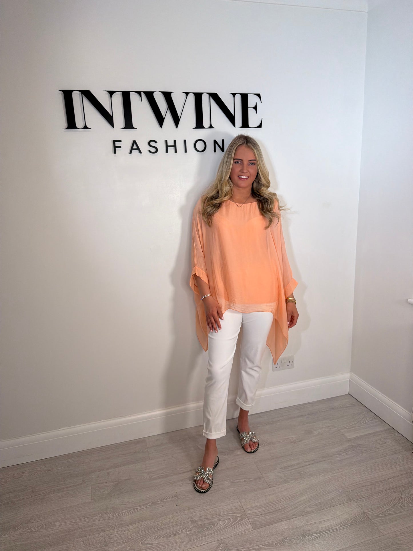 Louisa batwing silk blouson top