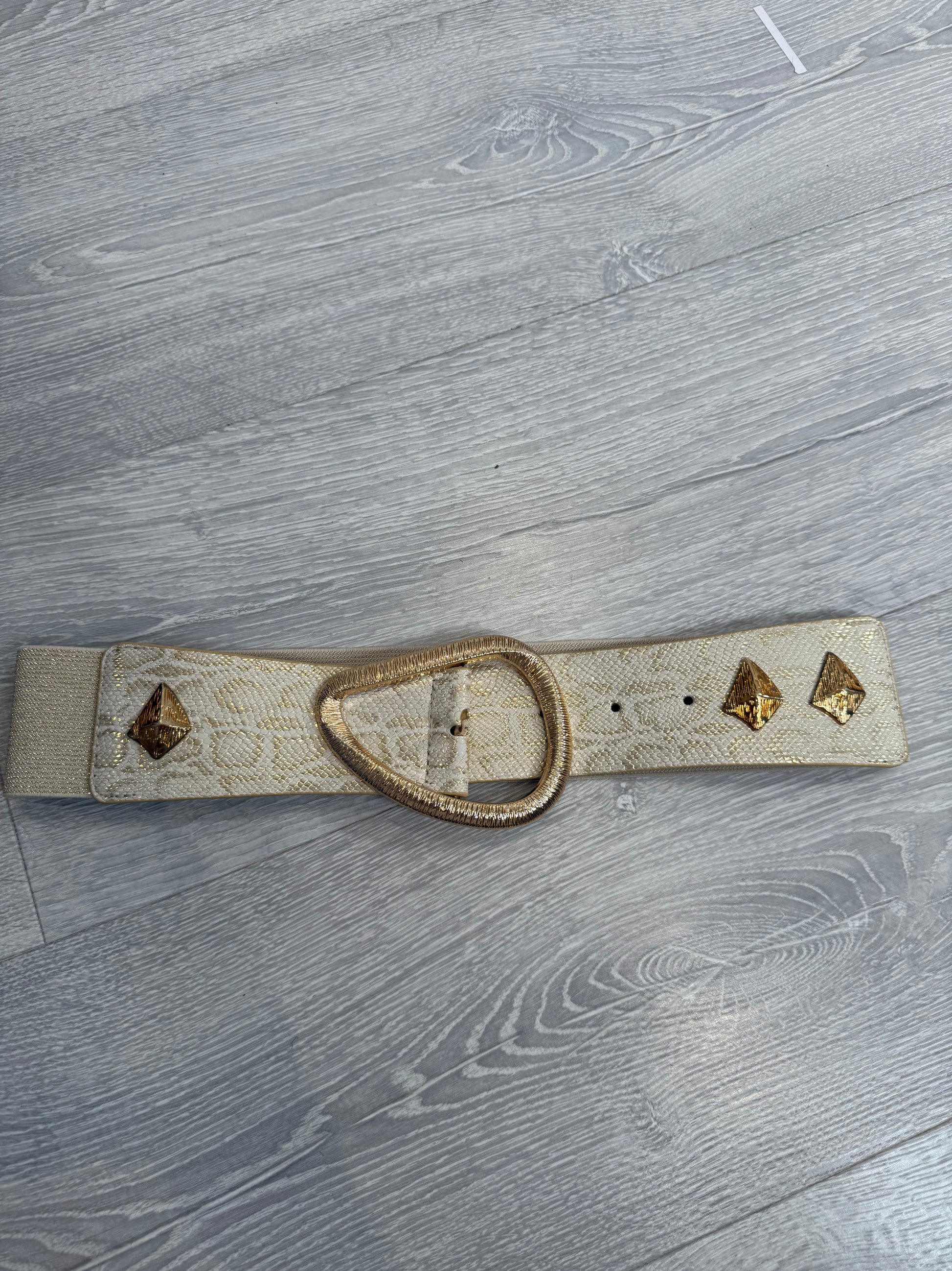 Snakeprint stretch buckle belt