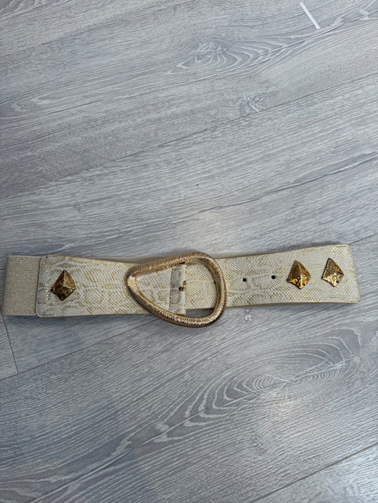 Snakeprint stretch buckle belt